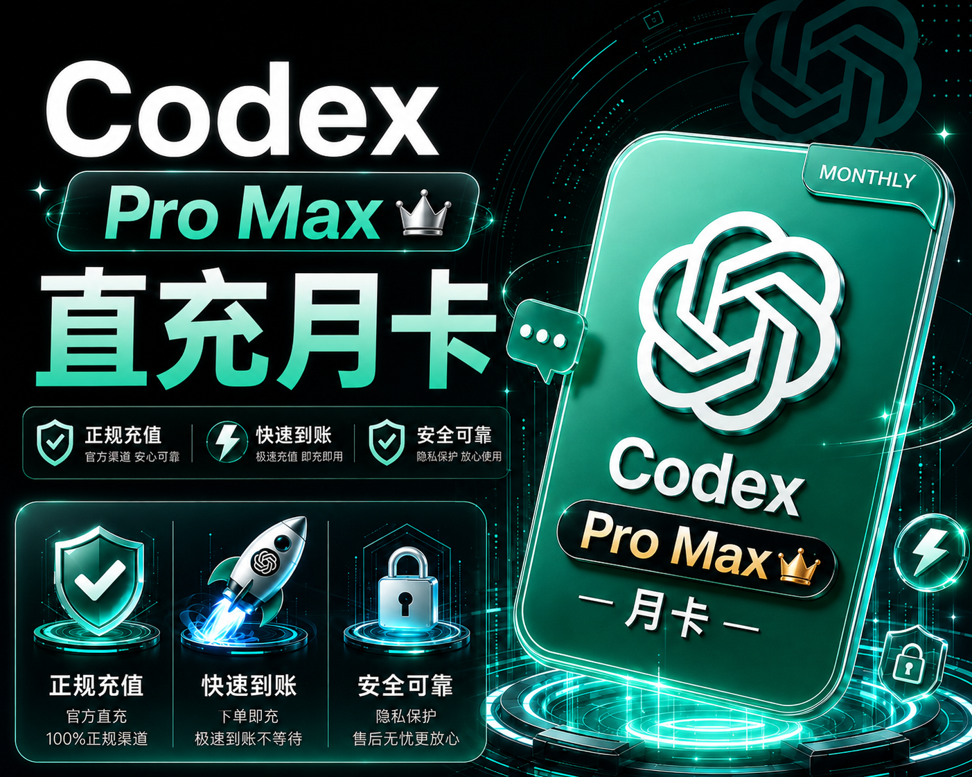 【质保】Codex Pro 20X 正规充值 秒冲商品图片